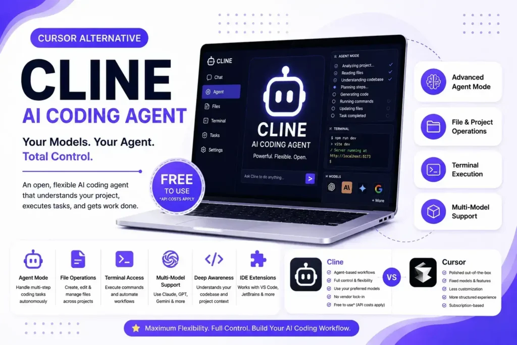 Cline – Best Free Cursor Alternative for Advanced Developers