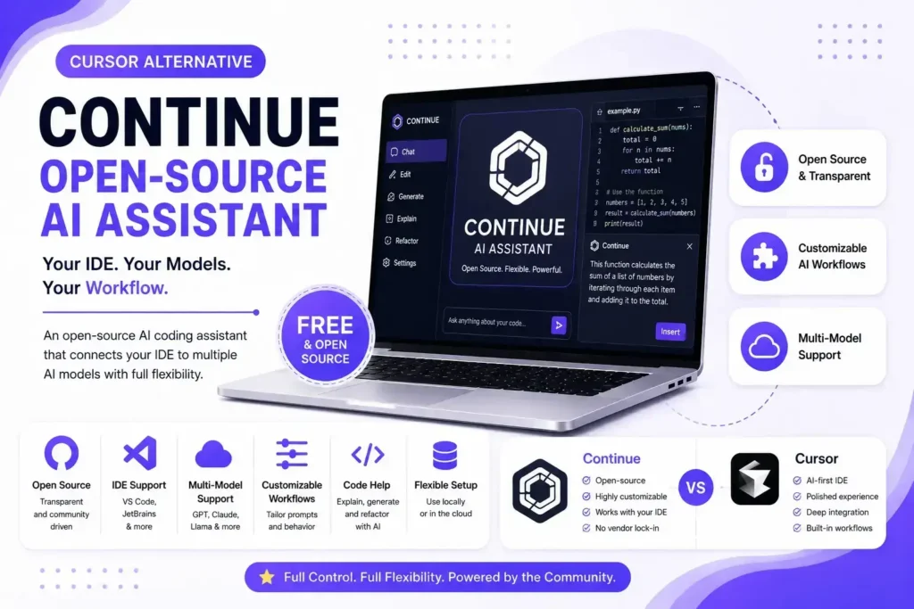 Continue – Best Open-Source Cursor Alternative