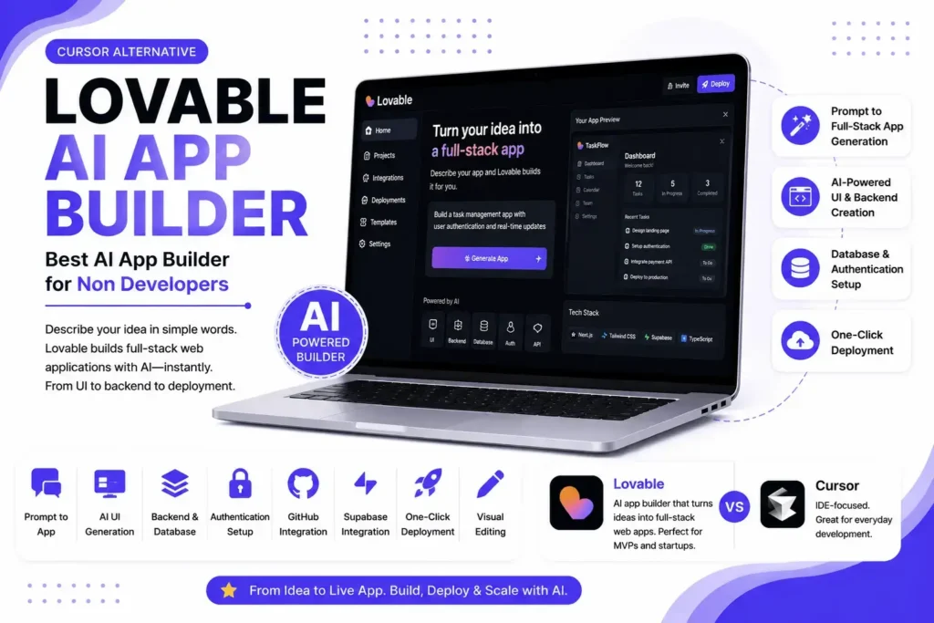 8 Best Cursor Alternatives for AI Powered Coding in 2026 10 Lovable is Best AI App Builder for Non Developers